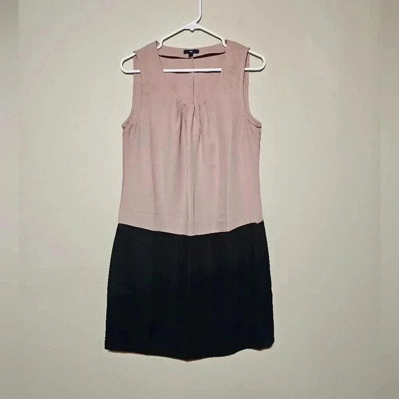 Gap Sleeveless Dress Color Block Women's Size 8 Knee Length Blush Black - Picture 1 of 6